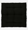 Black Solid Jute 14x14 Inches Chair Pad