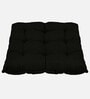 Black Solid Jute 14x14 Inches Chair Pad