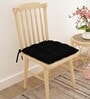 Black Solid Jute 14x14 Inches Chair Pad