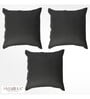 Black Solid Jute 20 x 20 Inches Cushion Covers (Set of 3)
