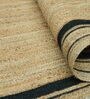 Black Striped Jute 5 ft x 7 ft Hand Woven Carpet