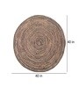 Black Geometric Jute 3 ft x 3 ft Hand Woven Round Carpet