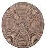 Black Geometric Jute 3 ft x 3 ft Hand Woven Round Carpet