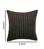 Black Jute Stripes 16x16 inches  Regular Cushion Covers  (2Pcs)