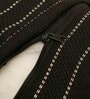 Black Jute Stripes 18x18 inches  Large Cushion Covers  (2Pcs)