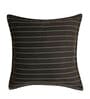 Black Jute Stripes 18x18 inches  Large Cushion Covers  (2Pcs)