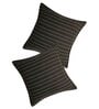 Black Jute Stripes 18x18 inches  Large Cushion Covers  (2Pcs)