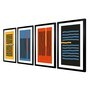 Black Line Multi Canvas Black FrameArt Panel