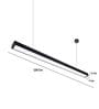 Black Linear 42W LED Ceiling Light Office & Gym Lighting 3 Color Modes