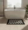 Black Geometric Microfiber 24X16 Inches Anti-Skid Door Mat