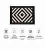 Black Geometric Microfiber 24X16 Inches Anti-Skid Door Mat