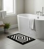 Black Geometric Microfiber 24X16 Inches Anti-Skid Door Mat