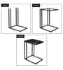 Black Metal C-Shape End Table in Brown Colour