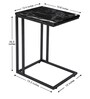 Black Metal C-Shape End Table in Brown Colour