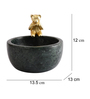 Black Marble Nut Candy Bowl Brass Teddy Embedded