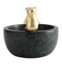 Black Marble Nut Candy Bowl Brass Teddy Embedded