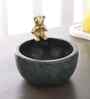 Black Marble Nut Candy Bowl Brass Teddy Embedded