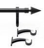 Black Matte 36 Inch expandable to 66 Inch Iron Curtain Rod with Bracket