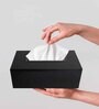 Black Rectangular Pu Leather Tissue Box Cover
