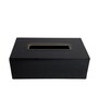 Black Rectangular Pu Leather Tissue Box Cover