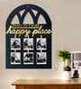 Black MDF Frame with Window Style with Golden Acrylic This is our Happy Place Plaque.
