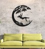 Black MDF Girls Swinging Under The Tree Wall Art Pane