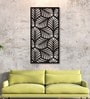 Black Mdf Scattered Leaves Pattern Wooden Wall Art