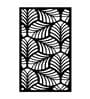Black Mdf Scattered Leaves Pattern Wooden Wall Art