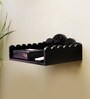 Engineered Wood Wall Mounted Set Top Box Holder in Black Colour