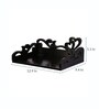 Engineered Wood Carved Wall Mounted Set Top Box Holder in Black Colour