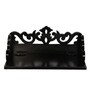 Engineered Wood Carved Wall Mounted Set Top Box Holder in Black Colour