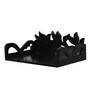 Engineered Wood Wall Mounted Set Top Box Holder in Black Colour