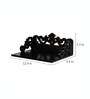 Engineered Wood Carved Wall Mounted Set Top Box Holder in Black Colour