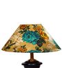 Black Metal & Cotton Green & Yellow Colour Table Lamp
