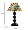 Black Metal & Cotton Green & Yellow Colour Table Lamp