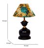 Black Metal & Cotton Green & Yellow Colour Table Lamp