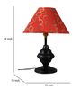 Black Metal & Cotton Red & Gold Colour Table Lamp