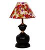 Black Metal & Cotton Red & Purple Colour Table Lamp