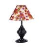 Black Metal & Cotton Red & Purple Colour Table Lamp