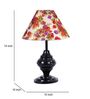Black Metal & Cotton Red & Purple Colour Table Lamp