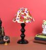 Black Metal & Cotton Red & Purple Colour Table Lamp