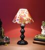 Black Metal & Cotton Red & Purple Colour Table Lamp