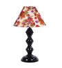 Black Metal & Cotton Red & Purple Colour Table Lamp