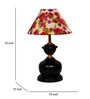 Black Metal & Cotton Red & Purple Colour Table Lamp