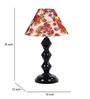 Black Metal & Cotton Red & Purple Colour Table Lamp