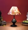Black Metal & Cotton Red & Purple Colour Table Lamp