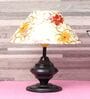 Black Metal & Cotton Red & Yellow Colour Table Lamp