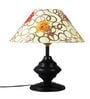 Black Metal & Cotton Red & Yellow Colour Table Lamp