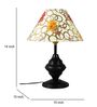 Black Metal & Cotton Red & Yellow Colour Table Lamp