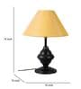 Black Metal & Cotton Yellow Colour Table Lamp